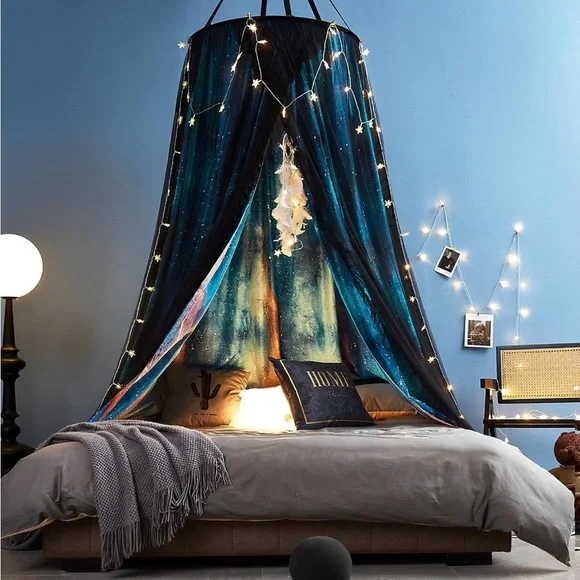 NEW Never Opened! Galaxy-Themed Bed Canopy with Lights - Picture 3 of 9